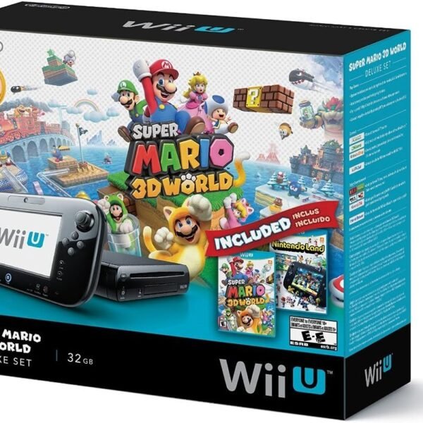 Nintendo Deluxe Black Wii U Console w/ Super Mario 3D World & Nintendo Land