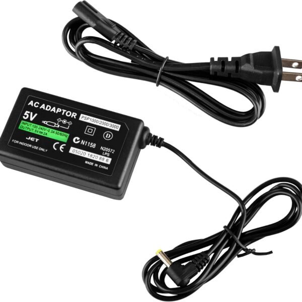 PSP Charger, AC Adapter Wall Charger Compatible with Sony PSP-110/1001/1000, Slim Lite 2000, 3000 Replacement